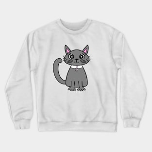 CUTE Gray Cat Crewneck Sweatshirt